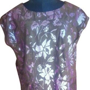 Printed suede shift dress